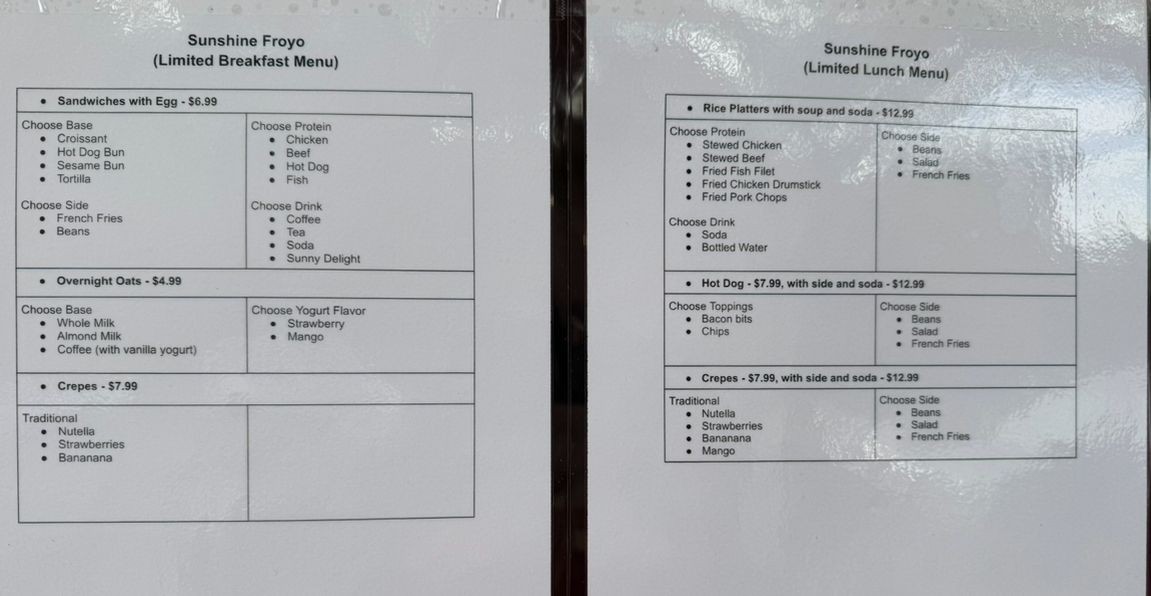 Limited Breakfast and Lunch Specials